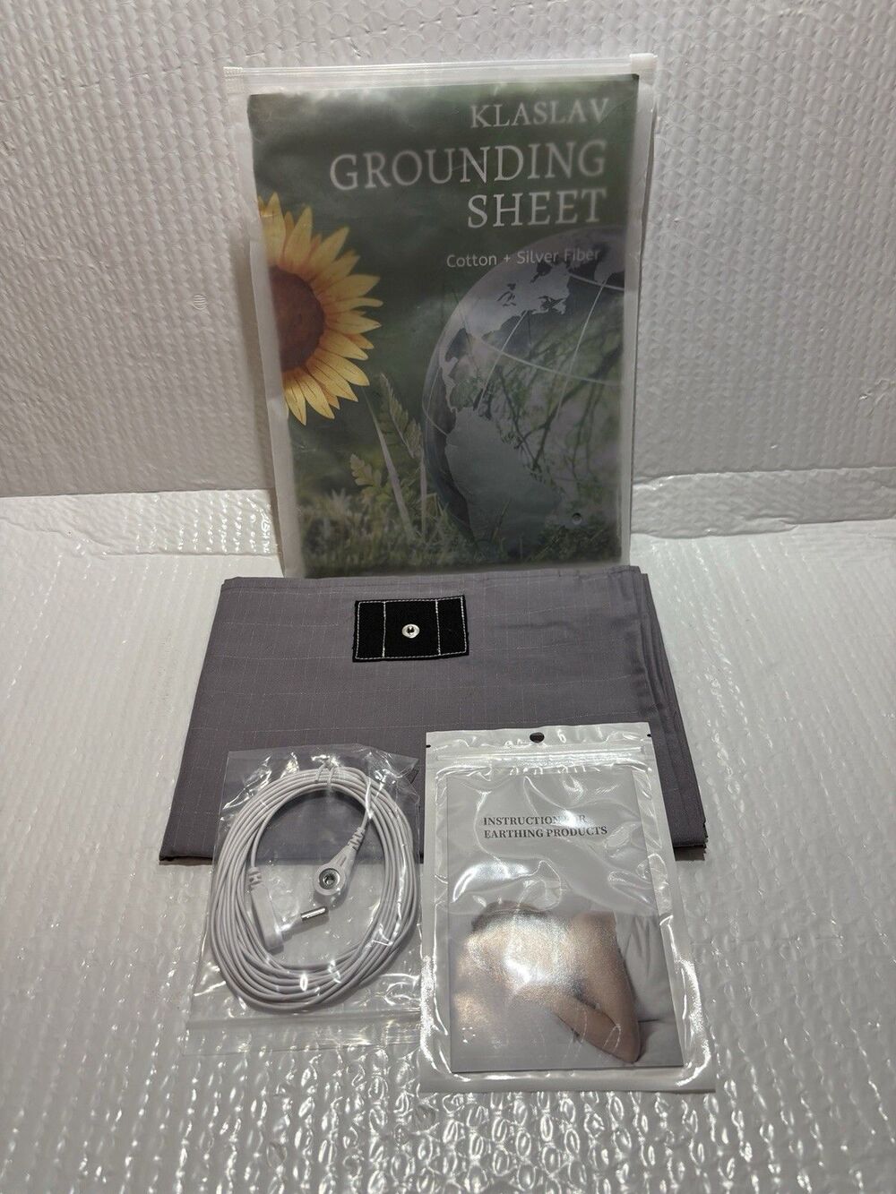 20x30” Grounding Gray Pillowcase Silver Fiber & Cotton With Cord